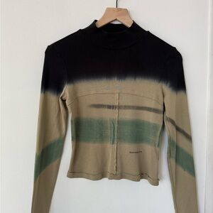 Eckhaus Latta Black and Tan Cropped Top